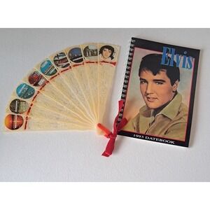 Original Elvis Presley Souvenir Fan & Photo Calendar Date Book 1993